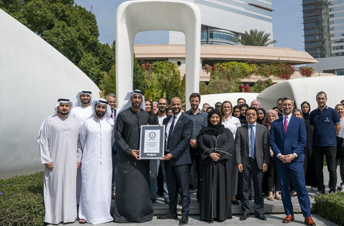 certificate presentation for the first 3D printed commercial building