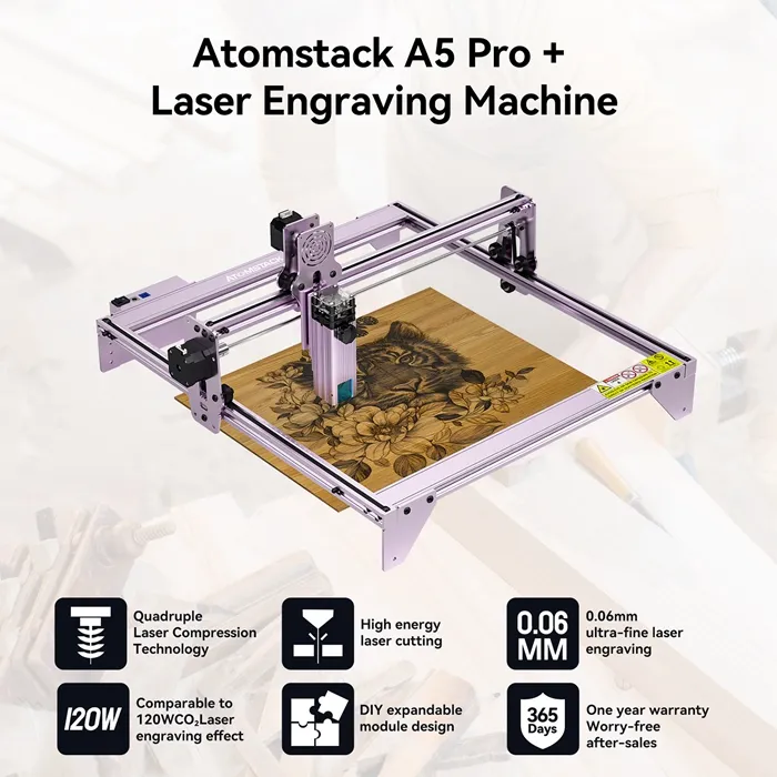 Official ATOMSTACK A5 PRO+ 40W Laser Engraver Cutting & Engraving