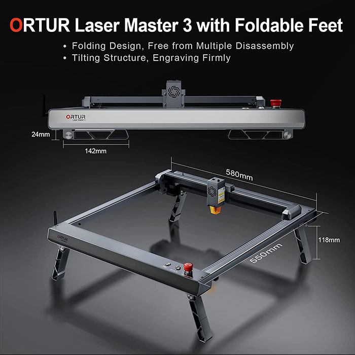 ORTUR Laser Master 3 Laser Engraver, 10W Higher Accuracy Laser Cutter,  20000mm/min Engraving Speed and App Control Laser Engraver for Wood and  Metal, 15.75x15.75 (The top-of-The-Range Version) 
