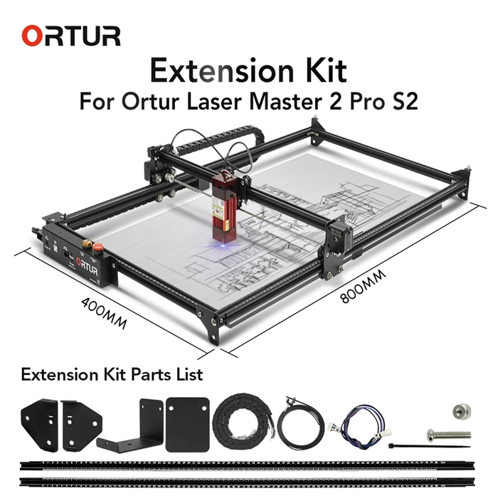  ATOMSTACK X30 Pro Extension Kit - Laser Engraver Area Expansion  Kit for ATOMSTACK X30 Pro/S30 PRO/A30 PRO, Engraving Area is Expanded to 40  * 85cm,Longer Laser Engraving and Cutting for Laser