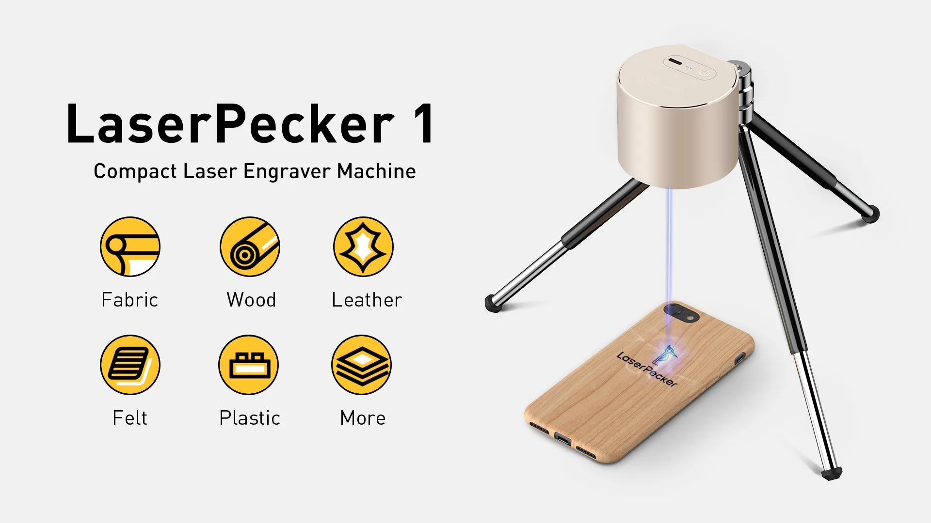 LaserPecker 1 Laser Etcher, Mini Portable Laser Engraver for DIY Support 4  Engraving Modes